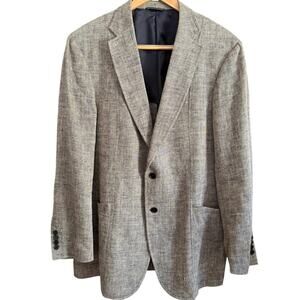 JOHN VARVATOS | Tan Lightweight Linen 2 Button Notch Collar Blazer Euro 56 US 46